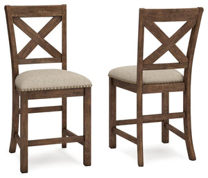 Moriville - Taburete tapizado para barra (juego de 2) - Beige