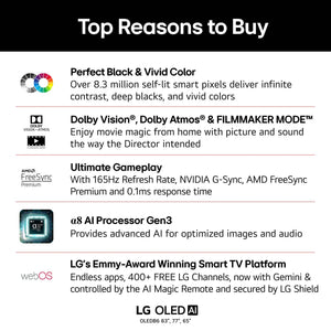 LG - 55" Class B6E OLED AI 4K Smart webOS TV with Perfect Black and Vivid Color  (2026)