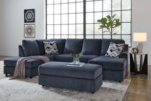 Albar Place - 2 Pc. - 2-Piece Sectional With Raf Sofa Chaise, Ottoman - Cobalt
