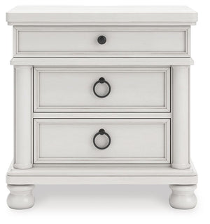 Rowlenstown - Three Drawer Night Stand #white