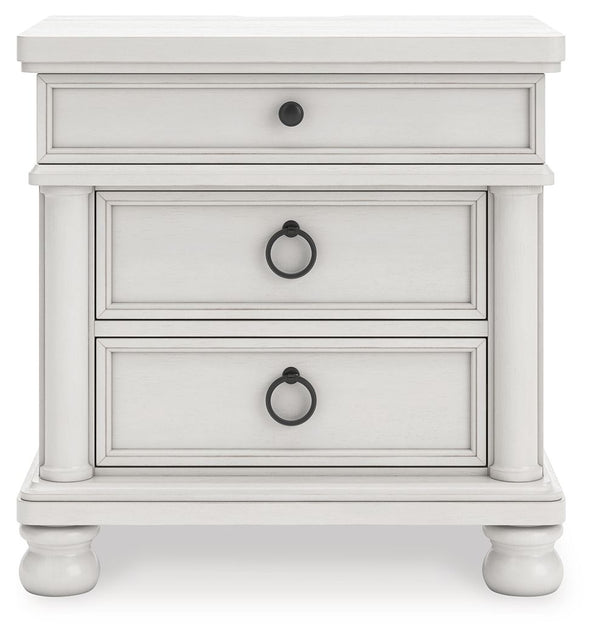 Rowlenstown - Three Drawer Night Stand #white