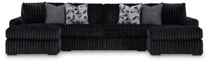Midnight-Madness - Sectional Set #4pc.-3-piecedoublechaisesectional,ottoman