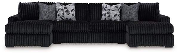 Midnight-Madness - Sectional Set #4pc.-3-piecedoublechaisesectional,ottoman