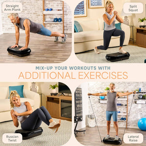 LifePro - Waver Mini Vibration Plate Exercise Machine – Portable Full Body Vibration Platform - Black