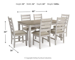 Skempton - Juego de mesa de comedor (7 piezas) - Blanco