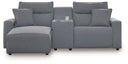 Modmax II - 3 Piece Reclining Sectional #darkgray #3pc.powerrecliningsectionalwithlafpressbackpowerchaiseandconsole