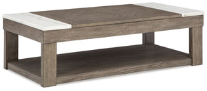 Loyaska - Mesa de centro elevable - Marrón grisáceo / Blanco