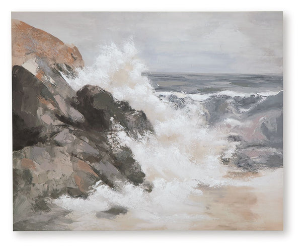 Worthner - Arte de pared - Marrón claro / Gris / Blanco