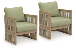 Serena Shores - Tumbona con cojín (Set de 2) - Beige / Verde