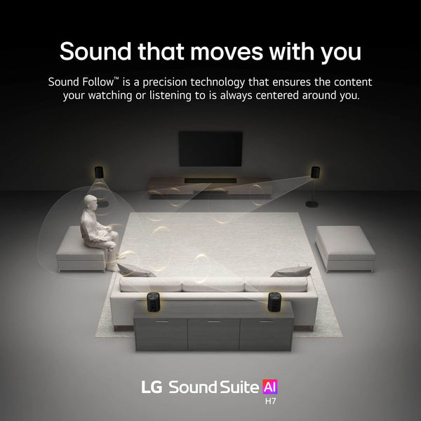 LG - Sound Suite H7 Soundbar with Dolby Atmos FlexConnect - Black