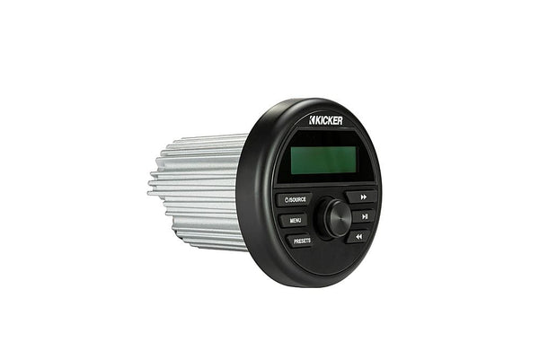 KICKER - KMC2 Gauge-Style Media Center/Radio w/Bluetooth - Black