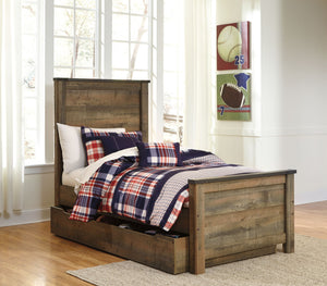 Trinell - Panel Bed #twin #1drawer