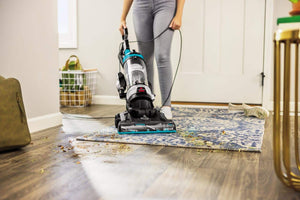 BISSELL - CleanView Rewind Upright Vacuum Cleaner - Black with Electric Blue accents