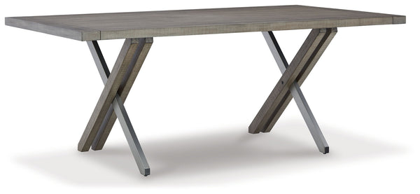 Krystanza - Mesa de comedor rectangular - Gris envejecido