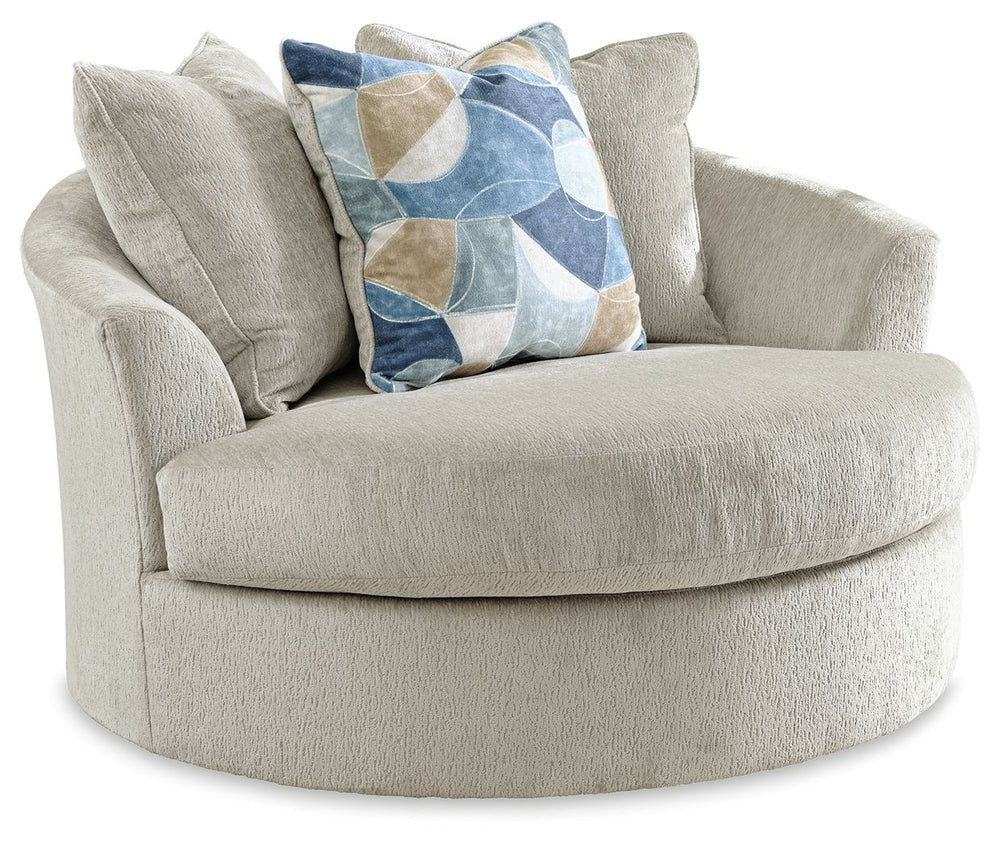 Maxon Place - Oversized Swivel Accent Chair #blue