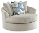 Maxon Place - Oversized Swivel Accent Chair #beige