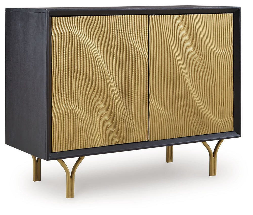 Tayner - Armario decorativo - Acabado negro/dorado