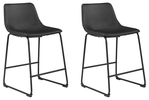 Centiar - Upholstered Barstool (Set of 2) #black #19''wx22''dx35''h