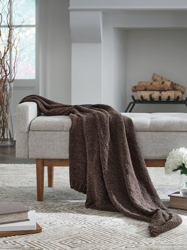 Anawood - Throw #darkbrown
