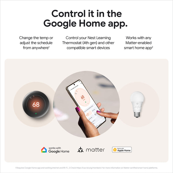 Google - Nest Learning Thermostat (4th gen) with Nest Temperature Sensor (2nd gen) - Polished Silver