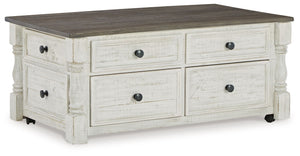 Havalance - Mesa de centro elevable con cajones de almacenamiento - Blanca/Gris