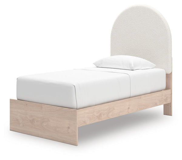 Arloster - Upholstered Panel Bed #twin #sidestorageunit