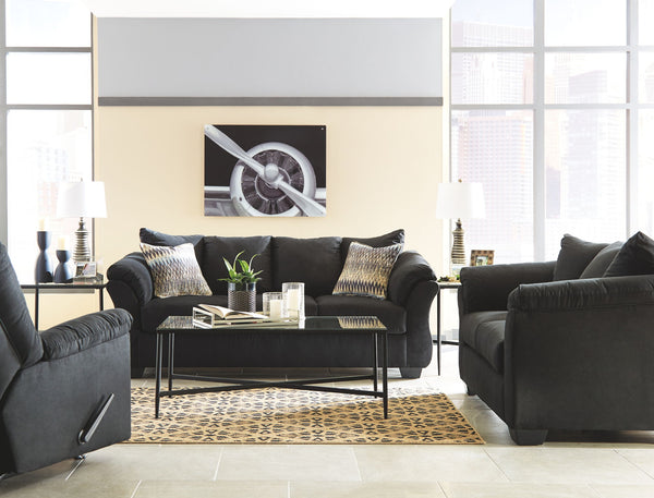 Darcy - Living Room Set #black #3pc.sofa,loveseat,rockerrecliner