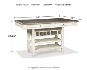 Bolanburg - Mesa alta de comedor rectangular - Beige