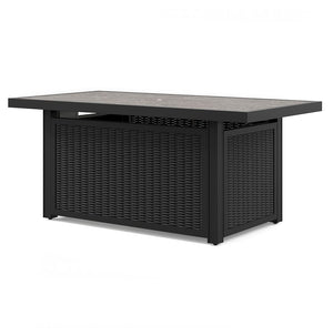 Beachcroft - Rectangular Fire Pit Table - Black / Light Gray