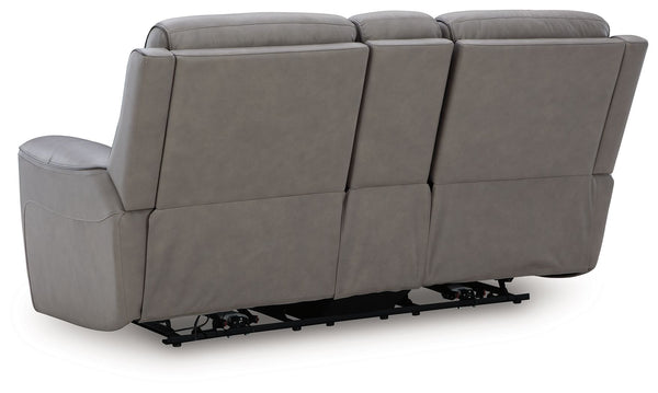 5Z-Comfort - Relaxation - Power Reclining Loveseat with Console / Adj Headrest #gray