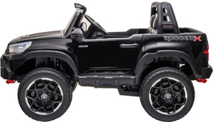 Hyper - Toyota Hilux 12V 2 Seat Off Road Ride-on, 4mph Max Speed - Front & Rear Lights - Front & Rear Trunk Space - Truck Sounds - Black/Grey