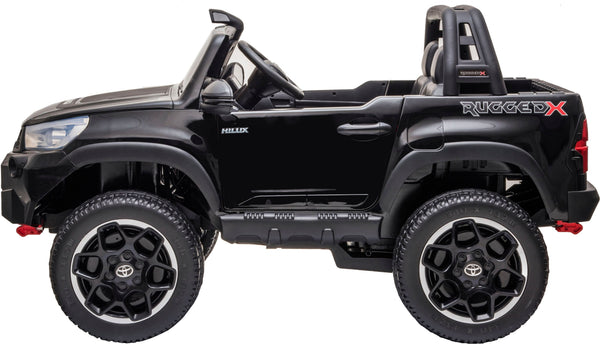 Hyper - Toyota Hilux 12V 2 Seat Off Road Ride-on, 4mph Max Speed - Front & Rear Lights - Front & Rear Trunk Space - Truck Sounds - Black/Grey
