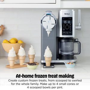 Ninja - CREAMi Scoop & Swirl Ice Cream & Soft Serve Maker, 13 One-Touch Programs, Fruit whip, Frozen custard, Gelato - Silver