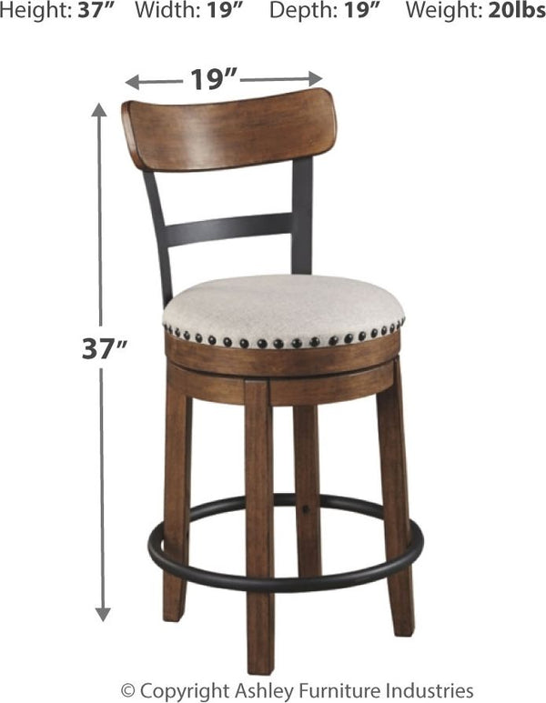 Valebeck - Counter Height Table Set #6pc.table,4upholsteredbarstools,server