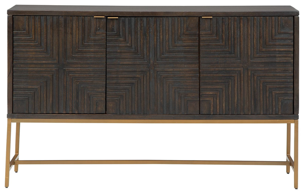 Elinmore - Gabinete decorativo - Acabado marrón / dorado