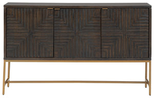 Elinmore - Gabinete decorativo - Acabado marrón / dorado