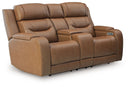 Knightington - Power Reclining Loveseat With Audio Seating #lightbrown