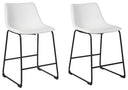 Centiar - Upholstered Barstool (Set of 2) #white #19''wx22''dx35''h