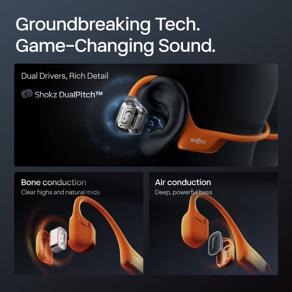 Shokz - OpenRun Pro 2 Wireless Bone Conduction Open-Ear Bluetooth Sports Headphones - Orange