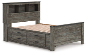 Frandern - Bookcase Panel Bed #2drawers