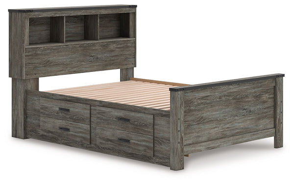 Frandern - Bookcase Panel Bed #2drawers