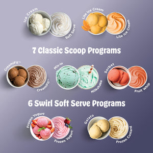 Ninja - CREAMi Scoop & Swirl Ice Cream & Soft Serve Maker, 13 One-Touch Programs, Fruit whip, Frozen custard, Gelato - Silver
