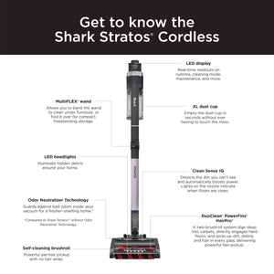 Shark - Stratos MultiFLEX Cordless Stick Vacuum with Clean Sense IQ and Odor Neutralizer, Up to 40 min Runtime - Ash Purple