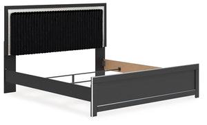 Zuraleus - Upholstered Panel Bed #black #king