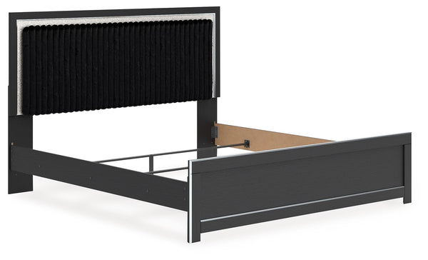 Zuraleus - Upholstered Panel Bed #black #king