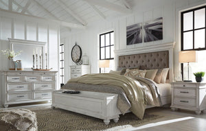 Kanwyn - Upholstered Bedroom Set #3pc.bed,dresser,mirror #king #storagebench