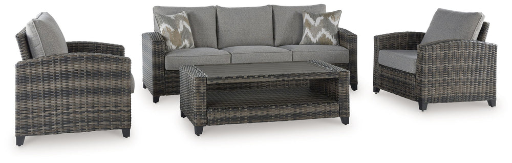 Oasis Court - Sofa, Chairs, Table Set (Set of 4) - Gray