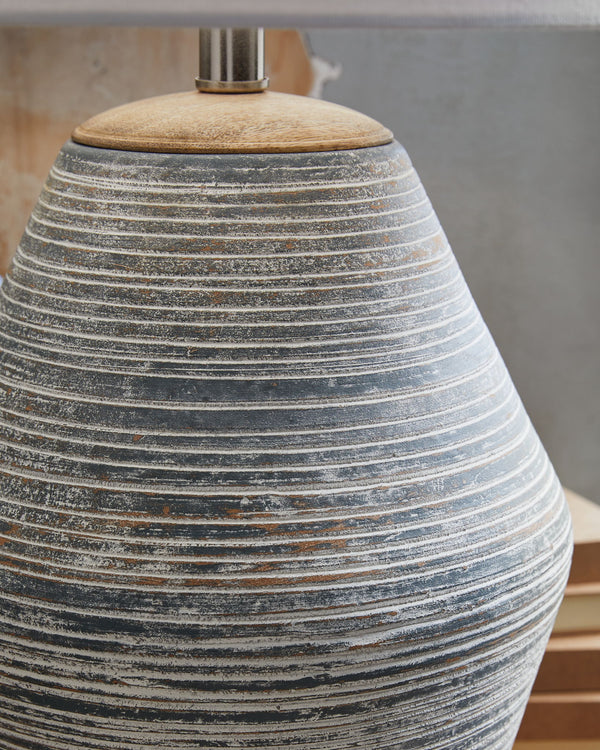 Lawrock - Lámpara de mesa de terracota - Azul antiguo