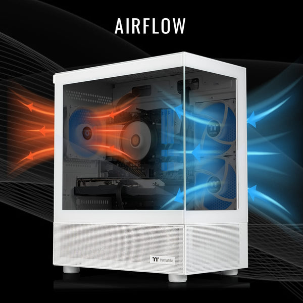 Thermaltake - LCGS Vista R66 Gaming Desktop AMD Ryzen 5 5600 2024, 16GB RGB Memory, AMD Radeon RX 6600, 1TB NVMe M.2, Wifi - White