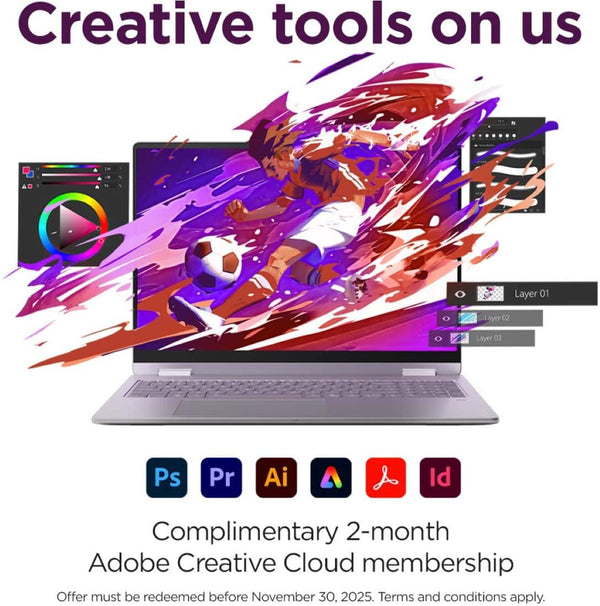 Lenovo - Yoga 7i 2-in-1 - Copilot+ PC - 16" 2K Touchscreen Laptop - Intel Core Ultra 5 Processor 2024 - 16GB Memory - 512GB SSD - Luna Grey